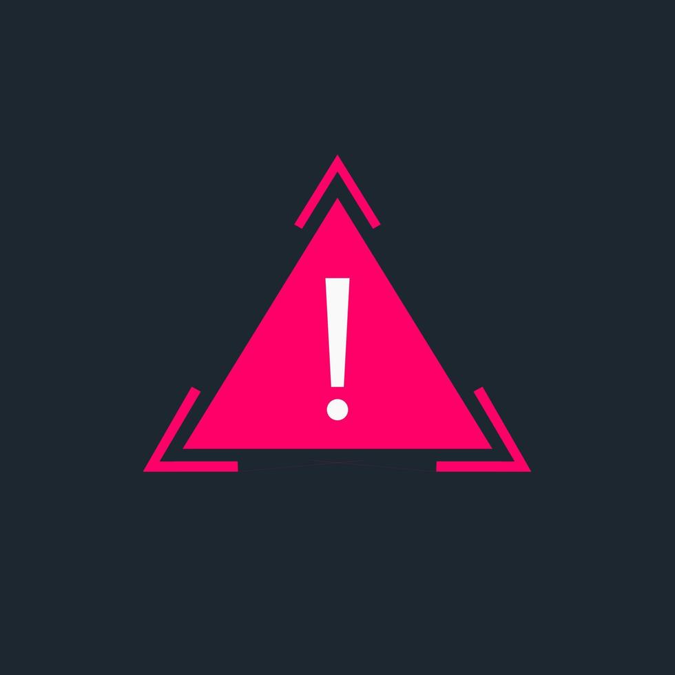 Red Warning Exclamation Danger Sign Icon Vector Flat Illustration