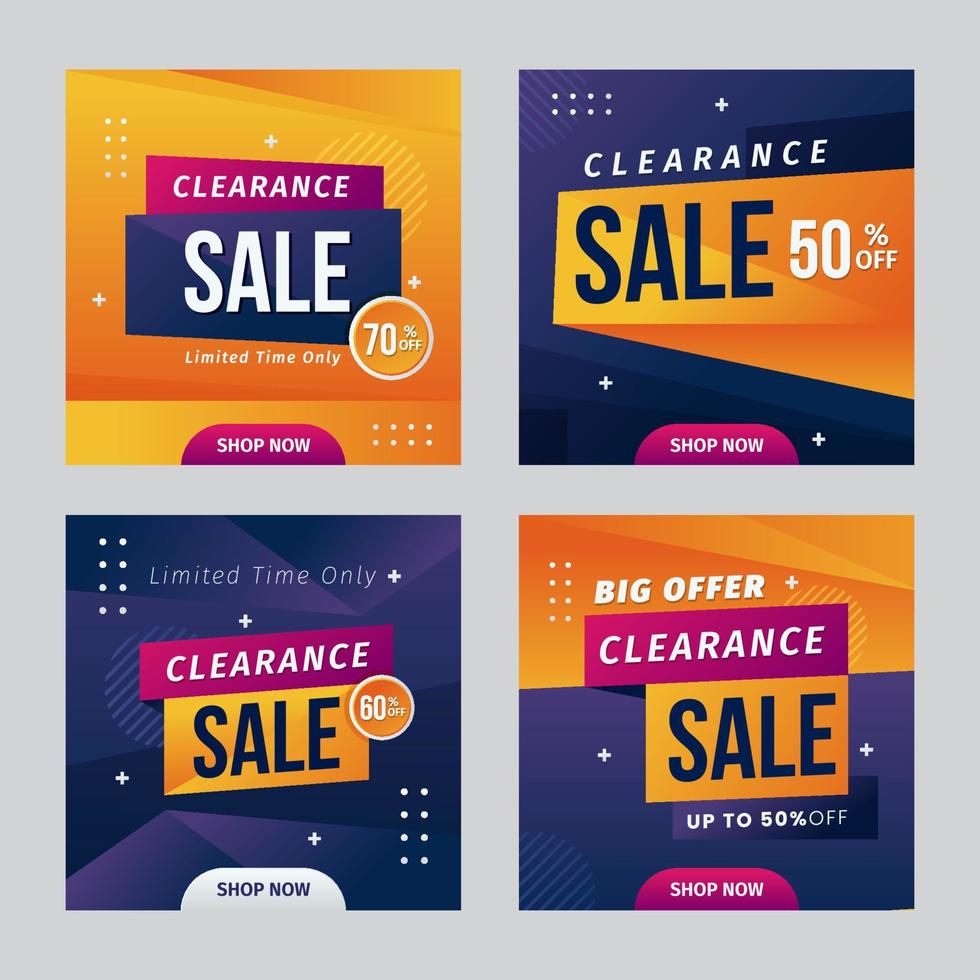 Clearance Sale Social Media Post vector