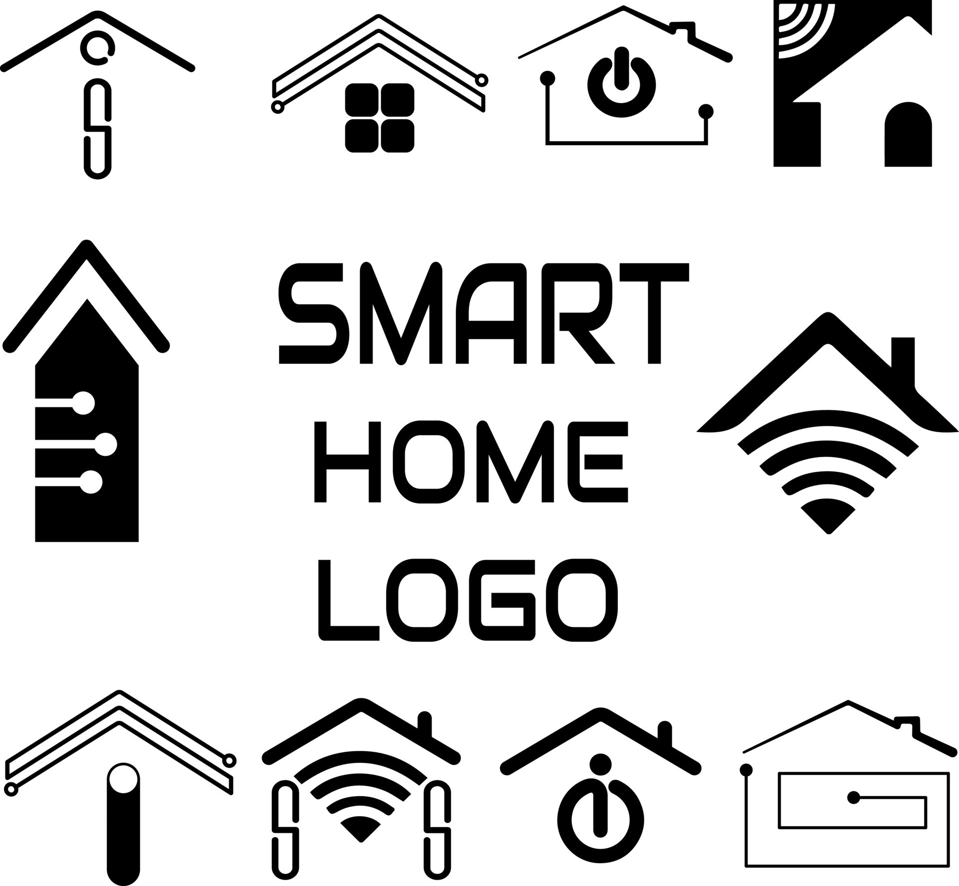 Smart home logo collection smart house symbol digital home logo 9468360