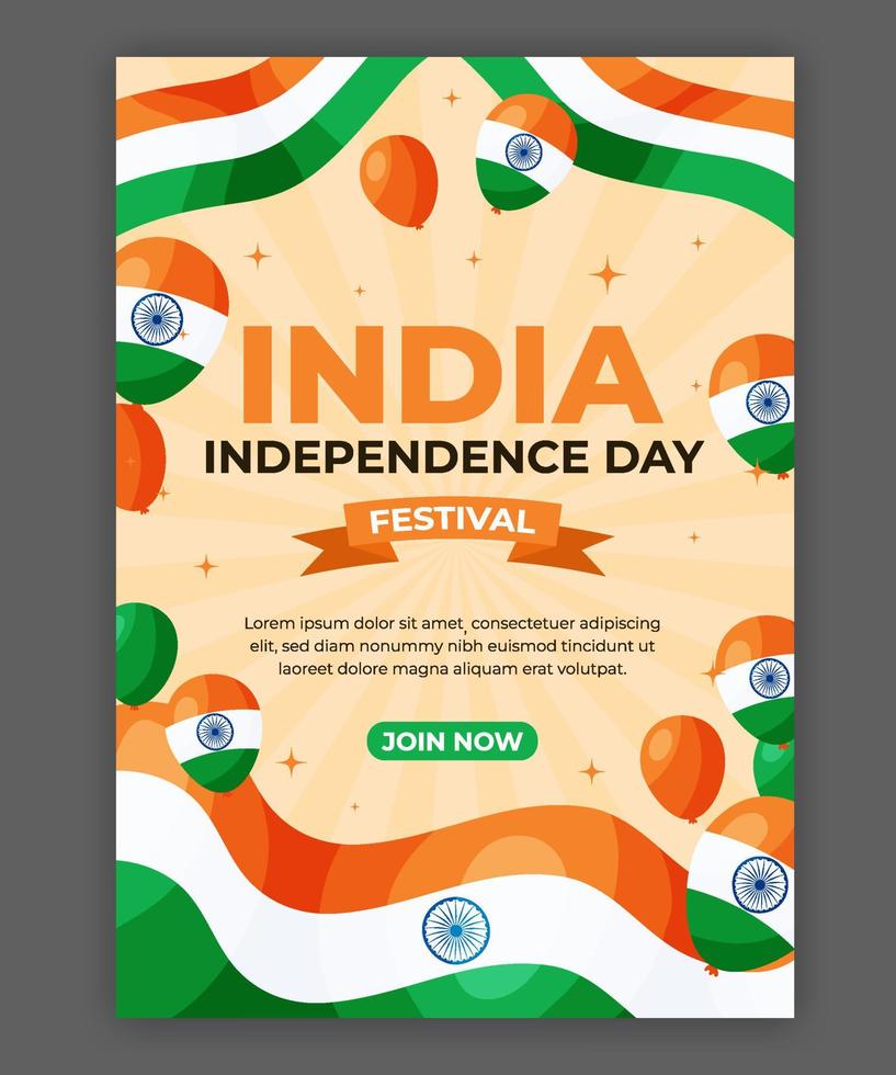 India Independence Day Poster vector