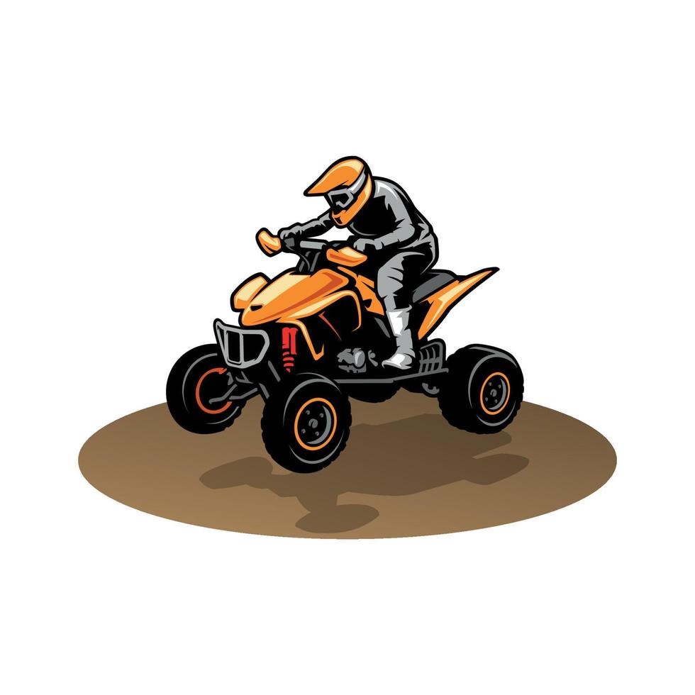 atv racing illustration logo vector