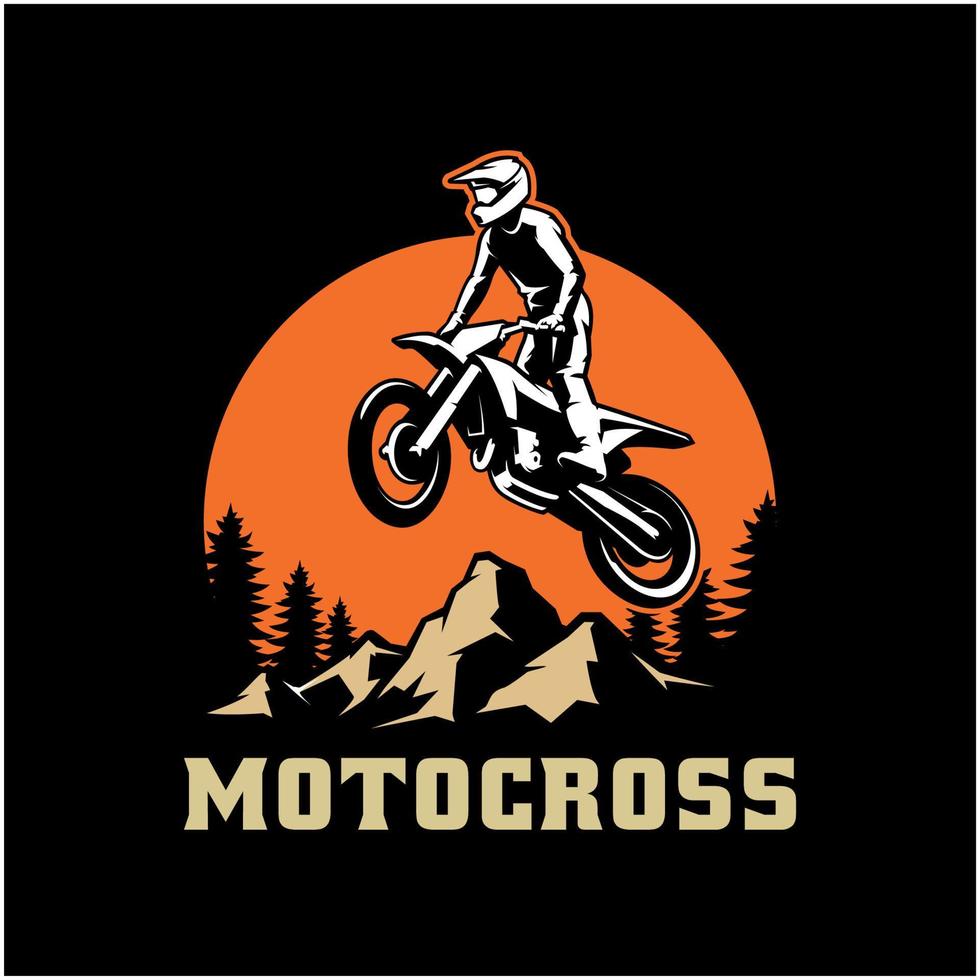 Motorsport and motocross illustration logo vector
