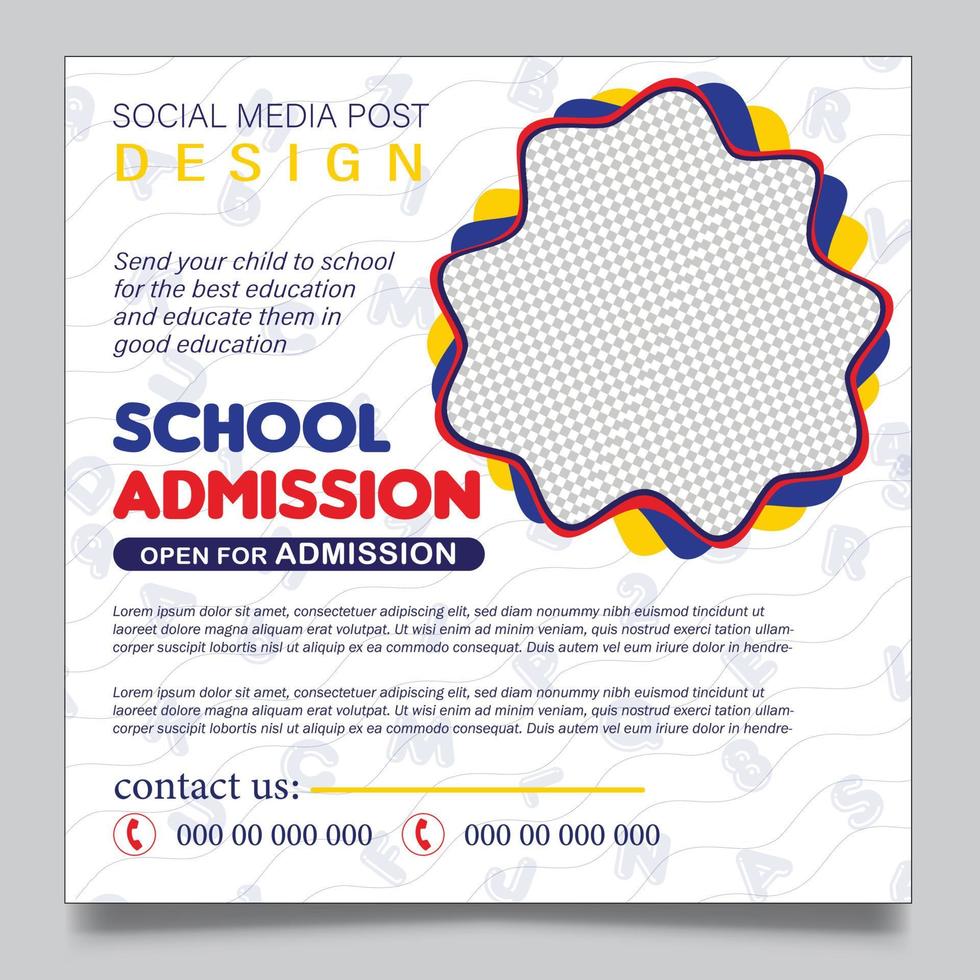 School admission template vector