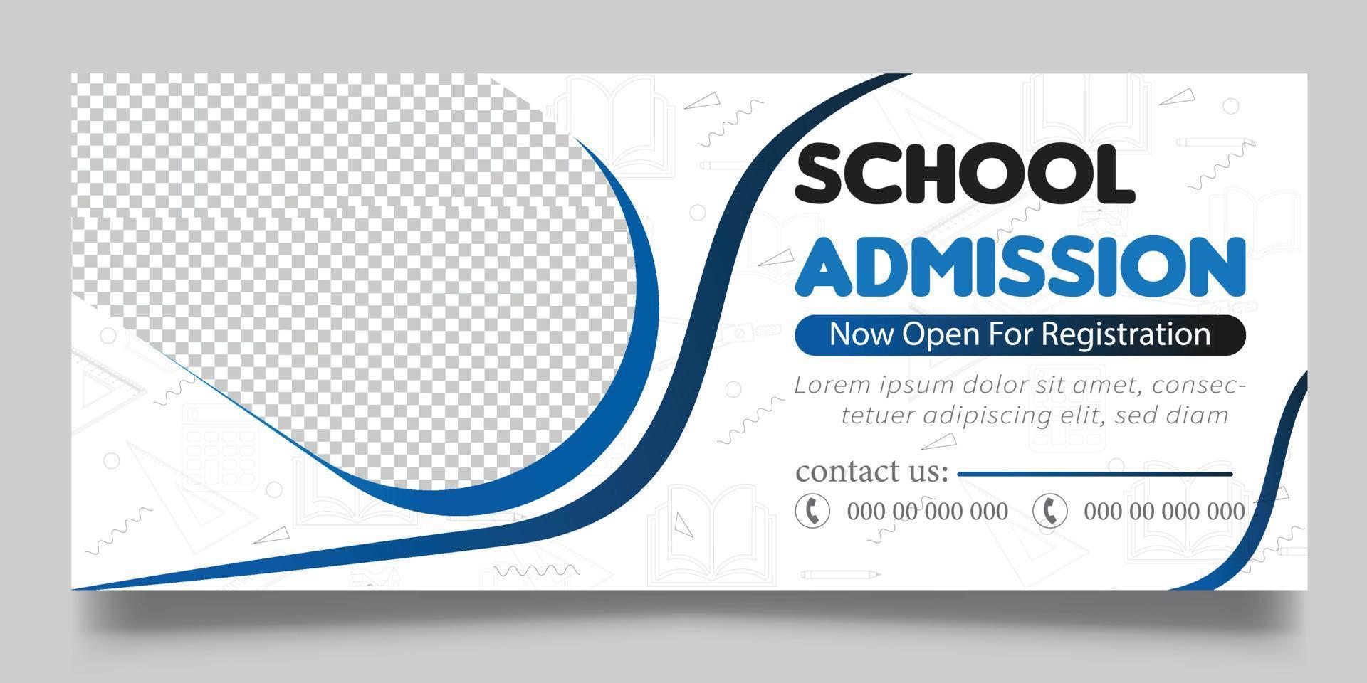 school admission banner for business finance vector