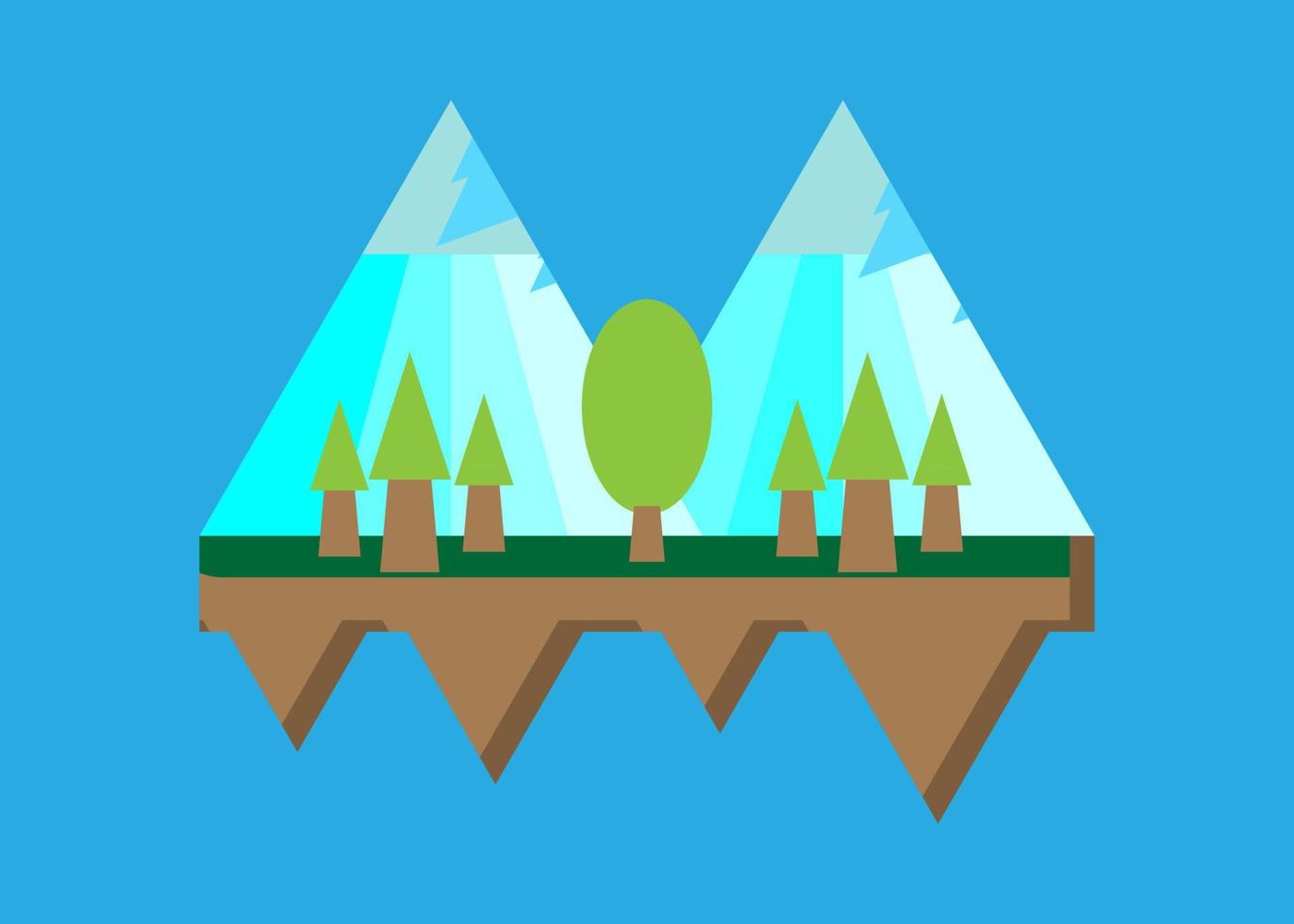 flat mountain video night and day vector