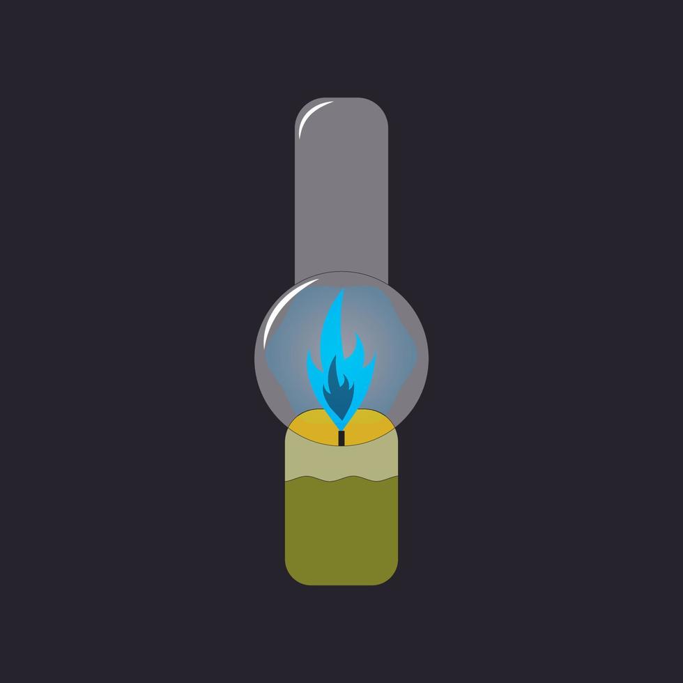 blue fire lamp vector