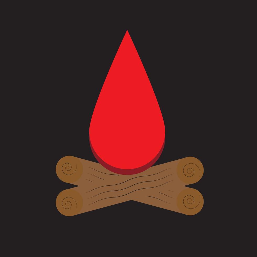 red fire burn vector