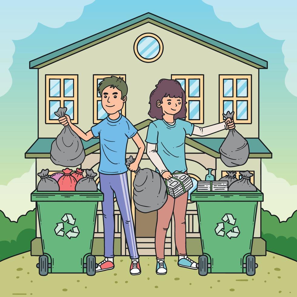 Recycling At Home Life Style Concept vector