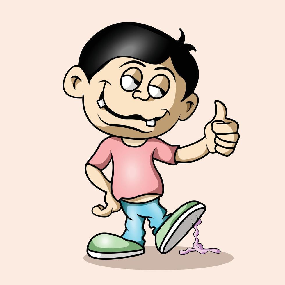 a boy giving a thumbs up vector