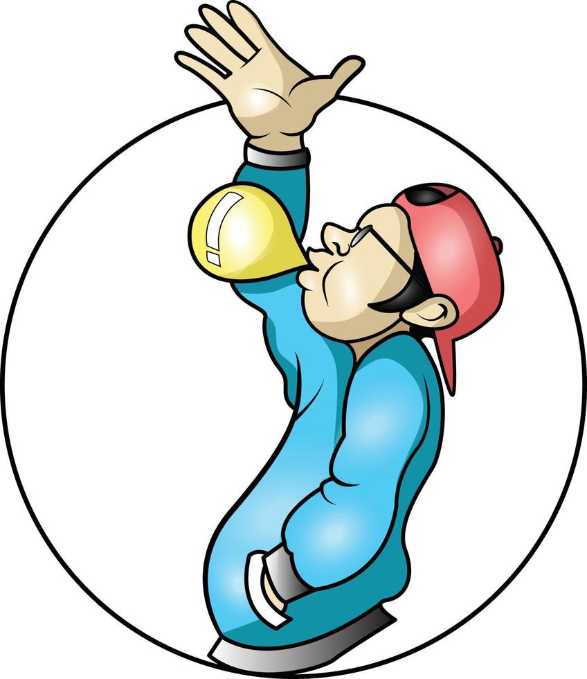 a man blowing gum vector