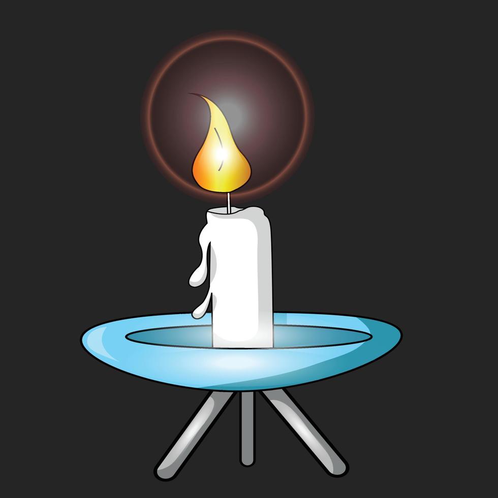 illustration of a candle that illuminates darkness vector