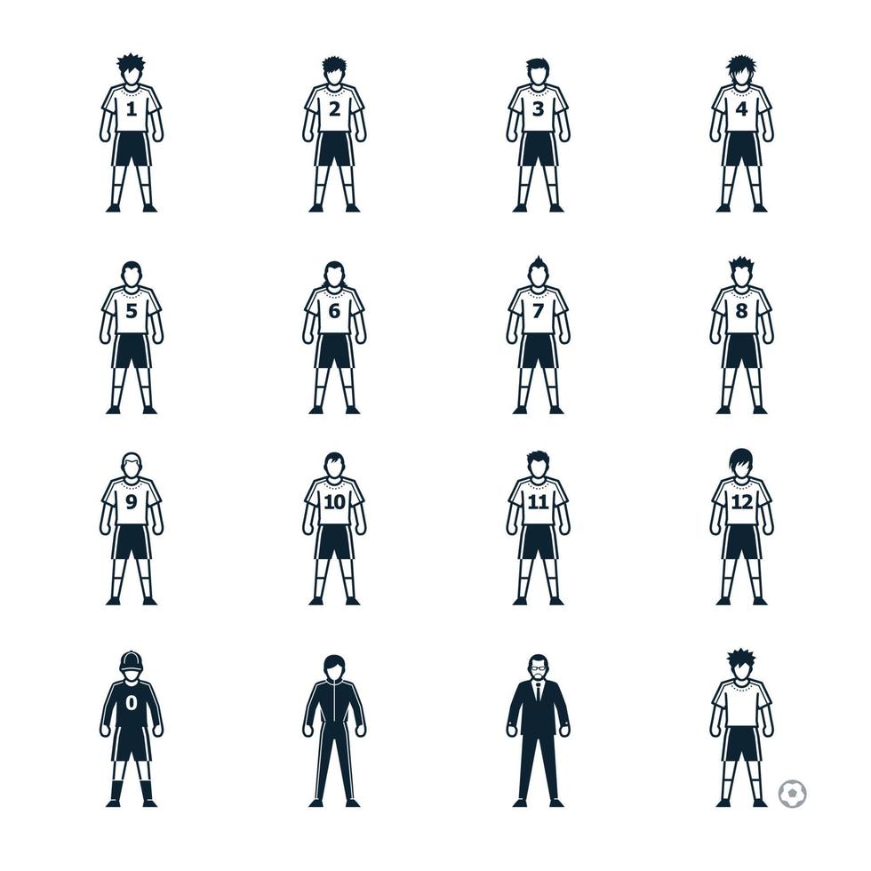 Soccer Player and Clothing icons with White Background vector