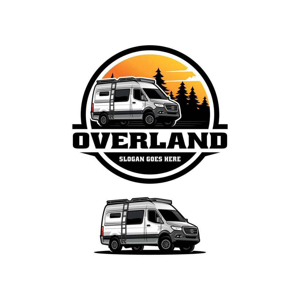 rv motor home camping car illustration logo vector