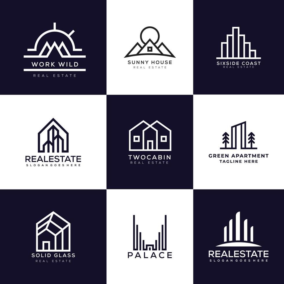 real estate logo template vector