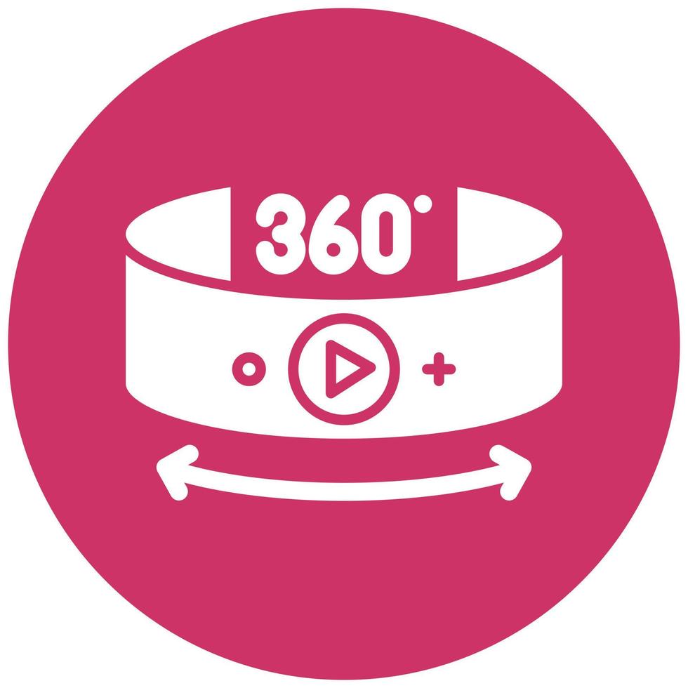 360 Degree Video Icon Style vector