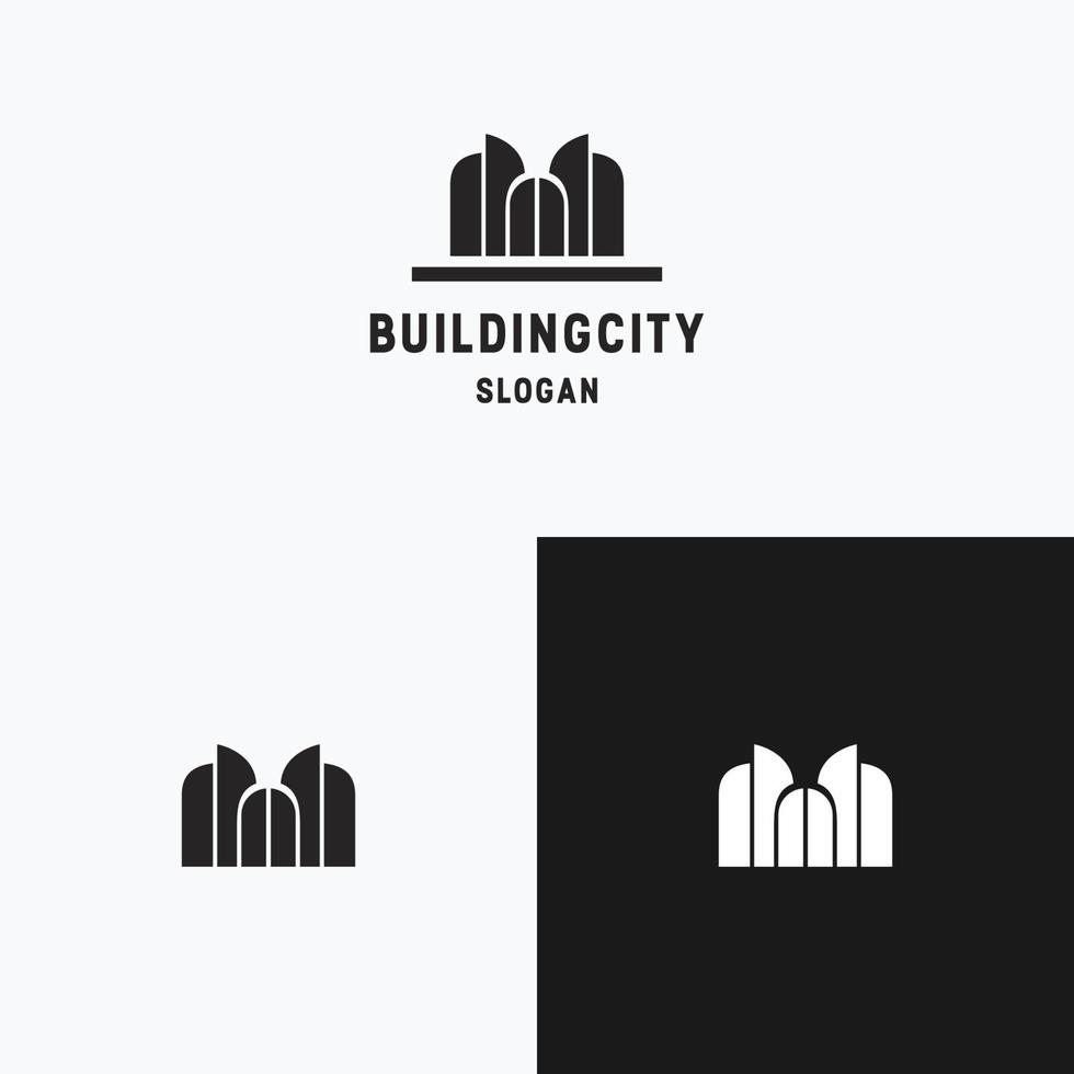 Building City logo icon flat design template vector