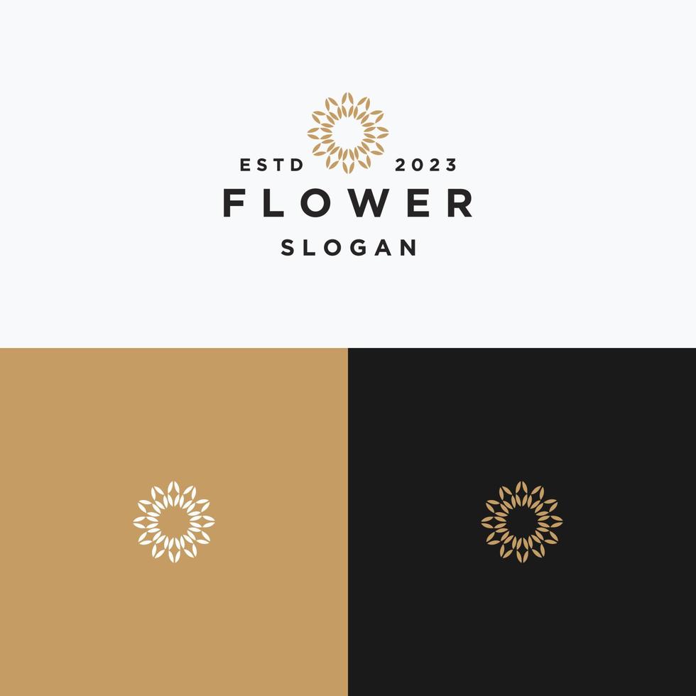 Ilustración de vector de plantilla de diseño de icono de logotipo de flor