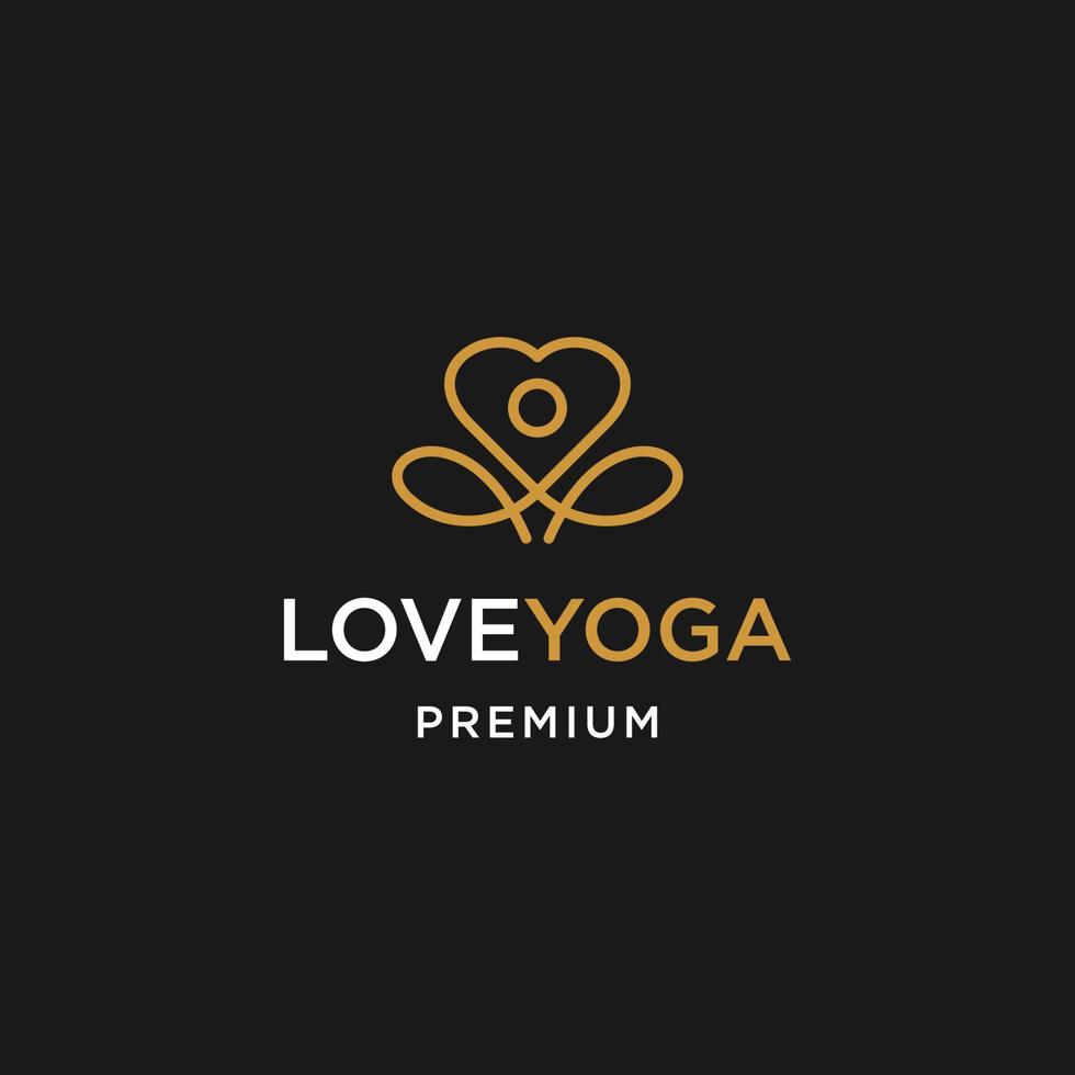 Love yoga logo design template vector