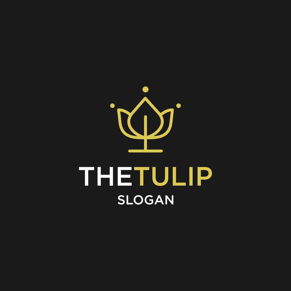 Tulip logo icon flat design template vector