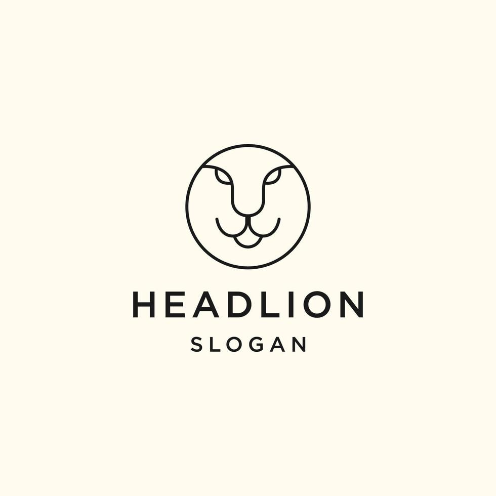 Head Lion logo icon design template vector