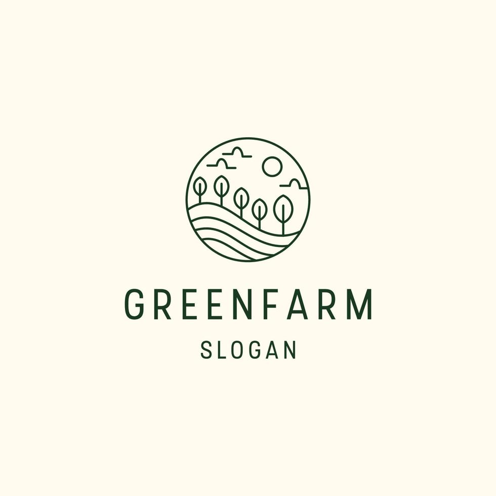 Green Farm logo icon flat design template vector