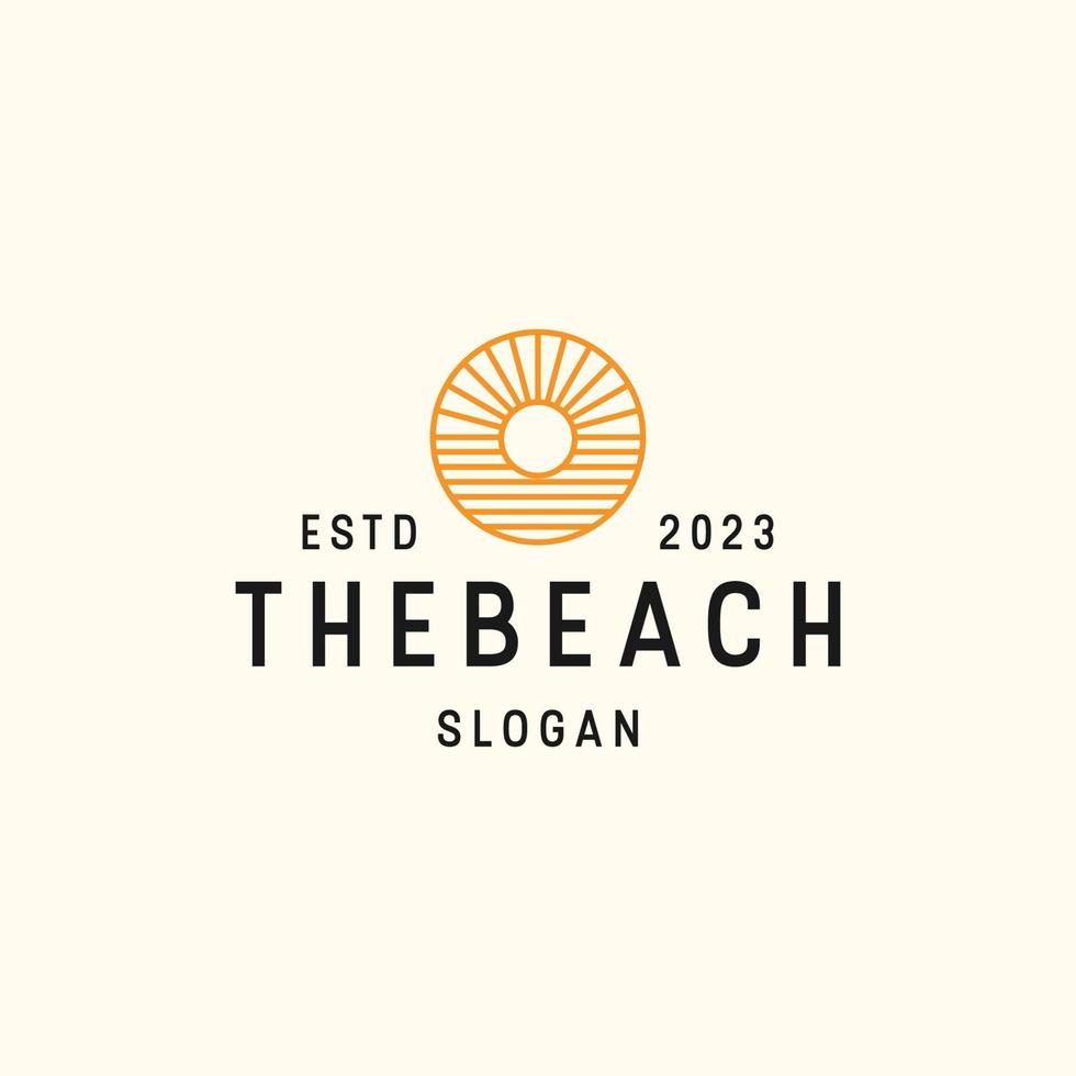 The Beach logo icon flat design template vector