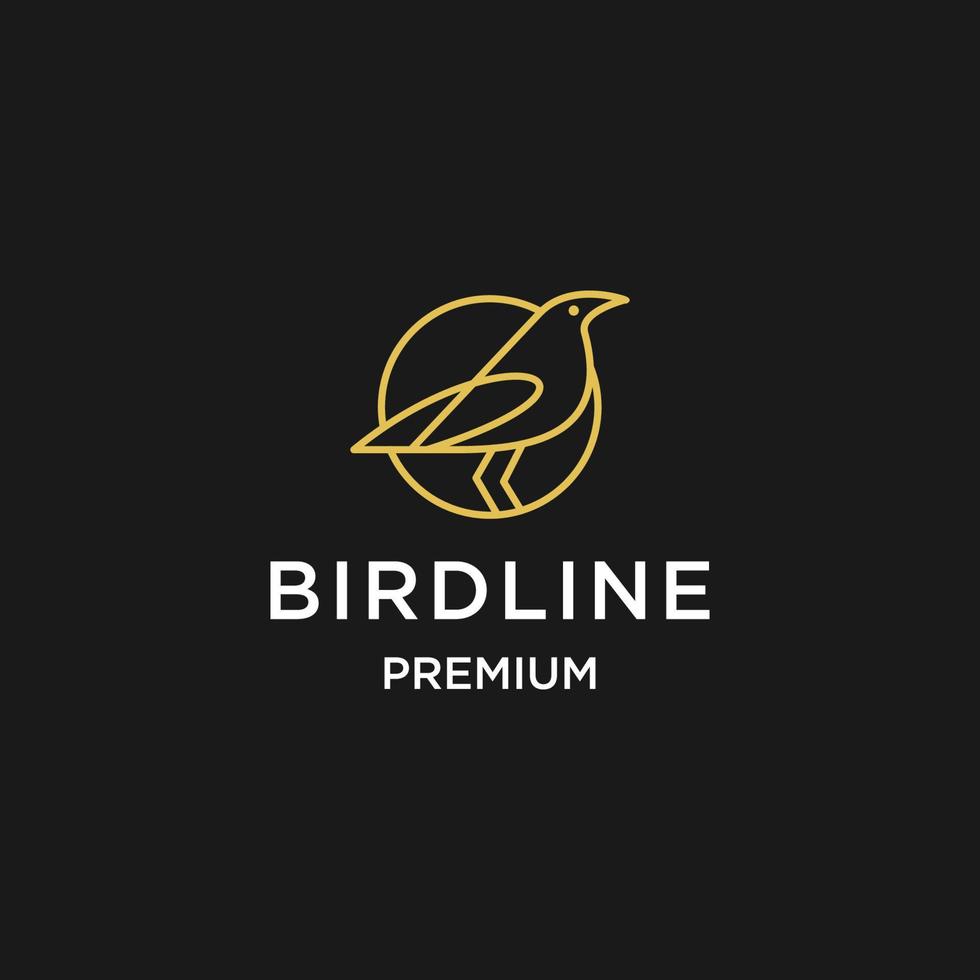 Bird vector logo. Luxury bird, eagle, hawk, vector line logotype design