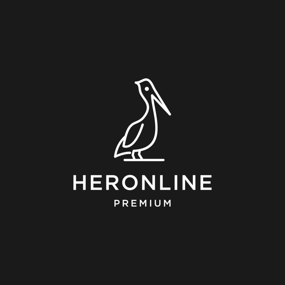 heron design logo concept. line heron vector. heron bird. vector