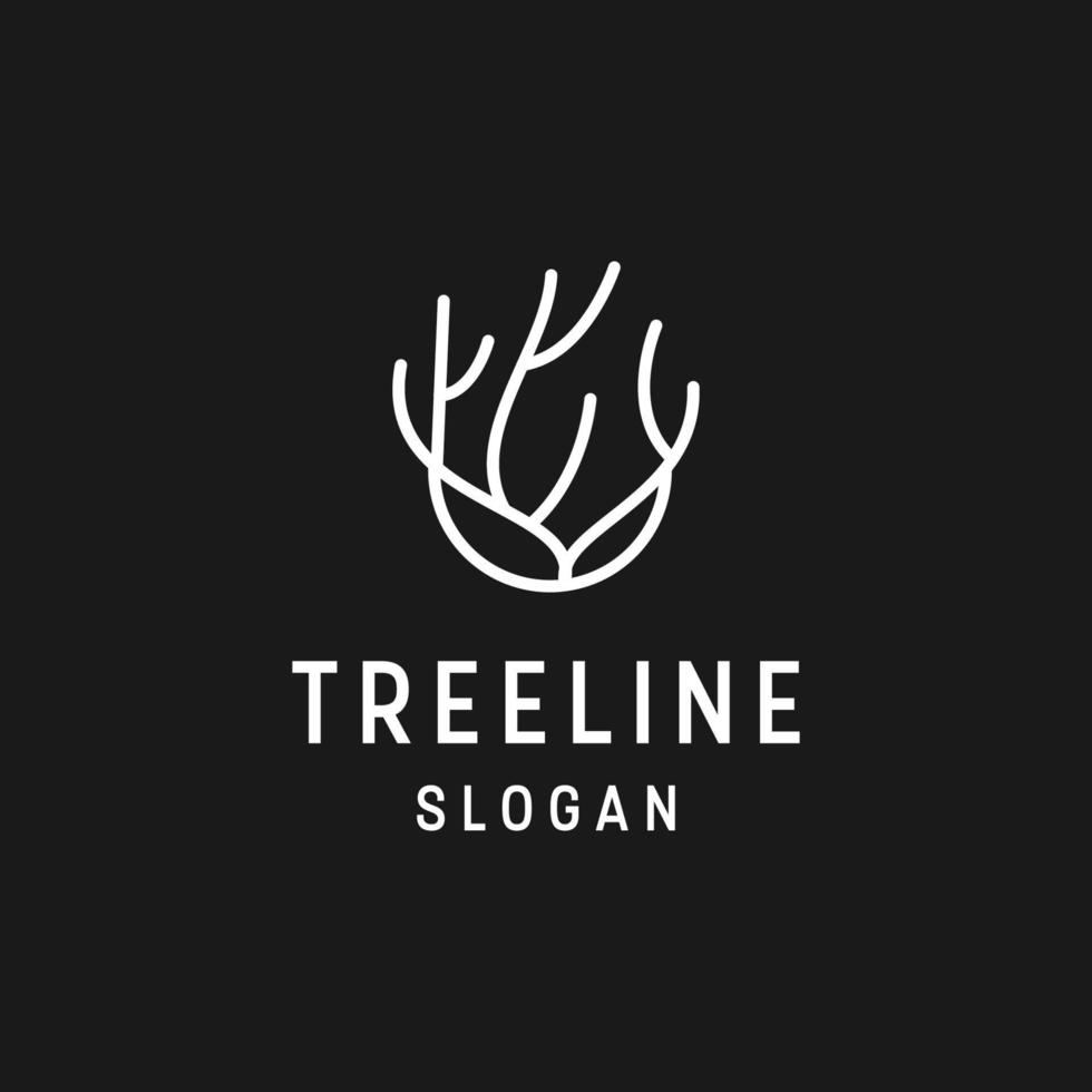 Tree logo linear style icon in black backround vector