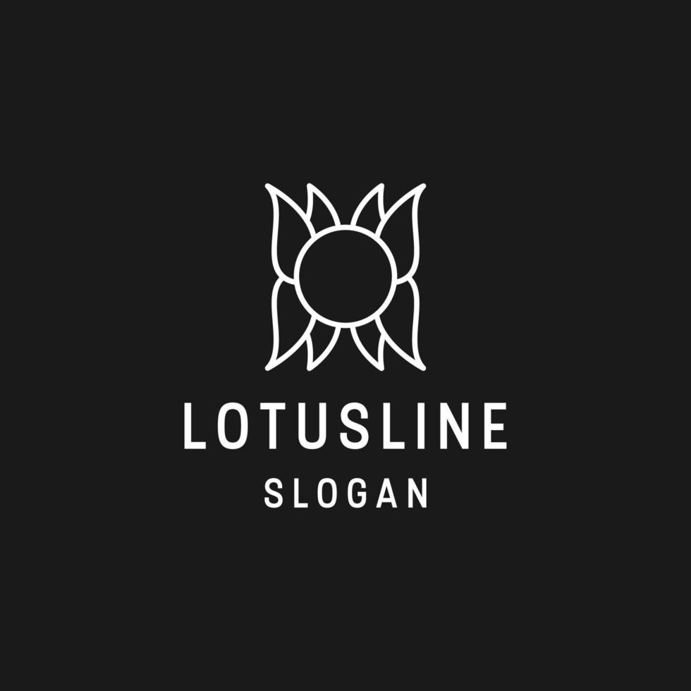 Lotus logo linear style icon in black backround vector
