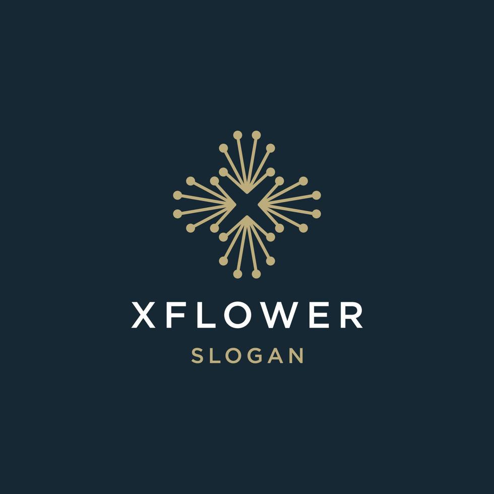 plantilla de diseño de logotipo de letra x flor vector