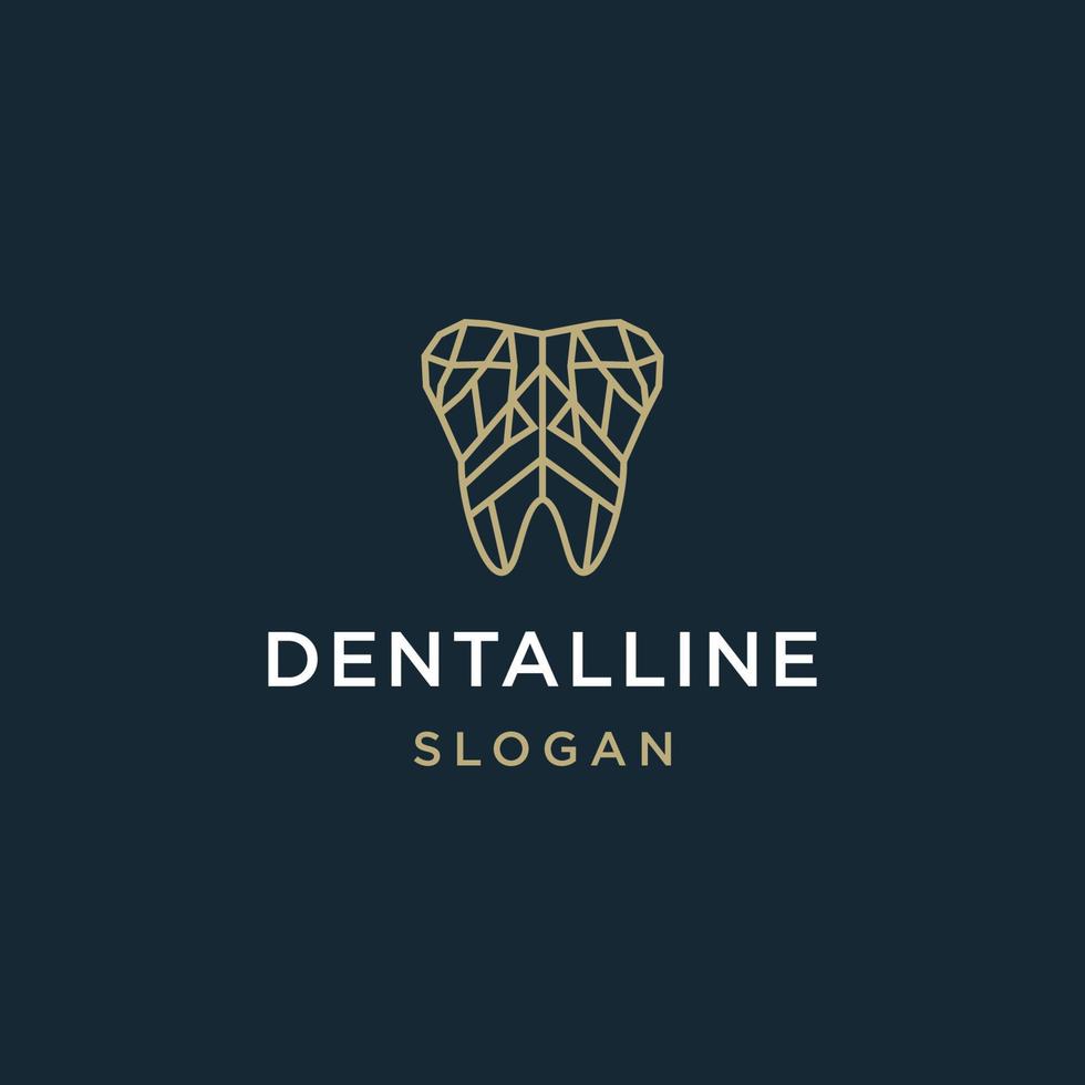 clínica dental logo diente resumen diseño vector plantilla estilo lineal