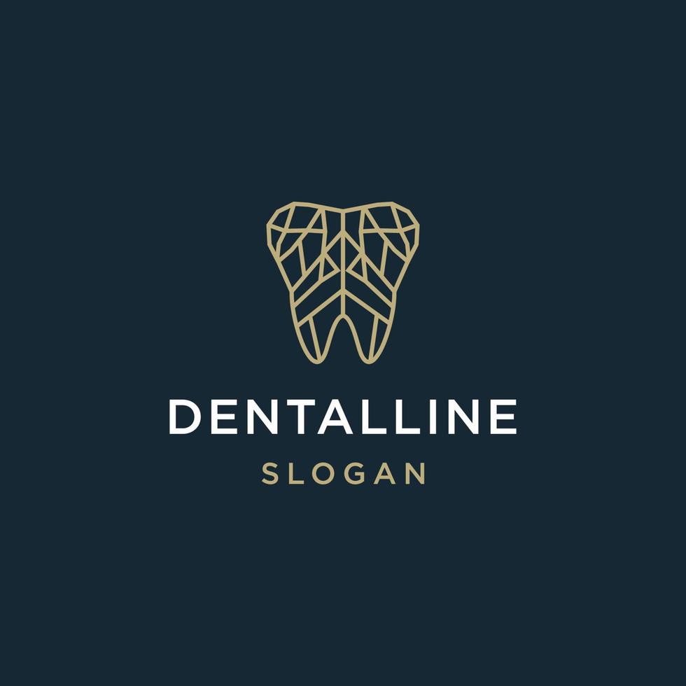 Dental Clinic Logo Tooth abstract design vector template Linear style