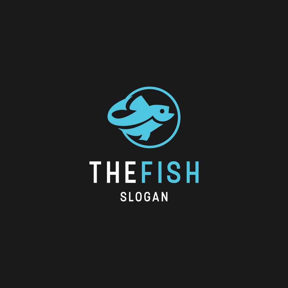 Fish logo icon flat design template vector