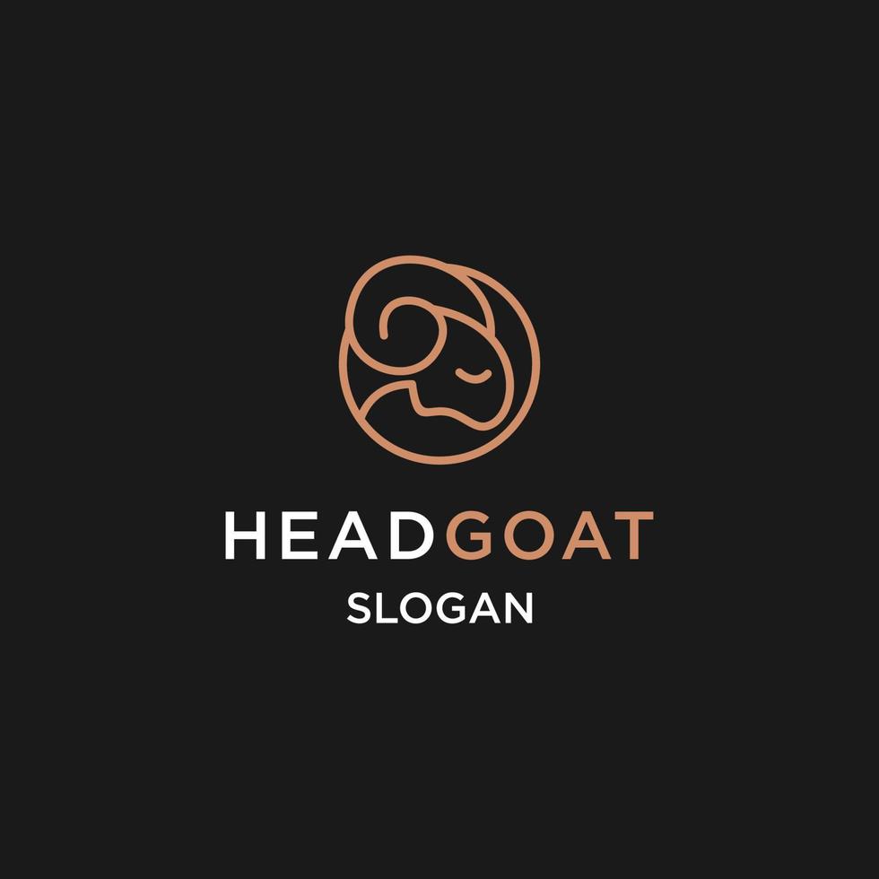 plantilla de diseño plano de icono de logotipo de cabeza de cabra vector