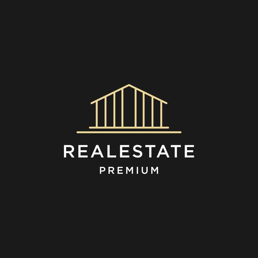 Elegant real estate, building, apartment, palace, architecture logo. vector