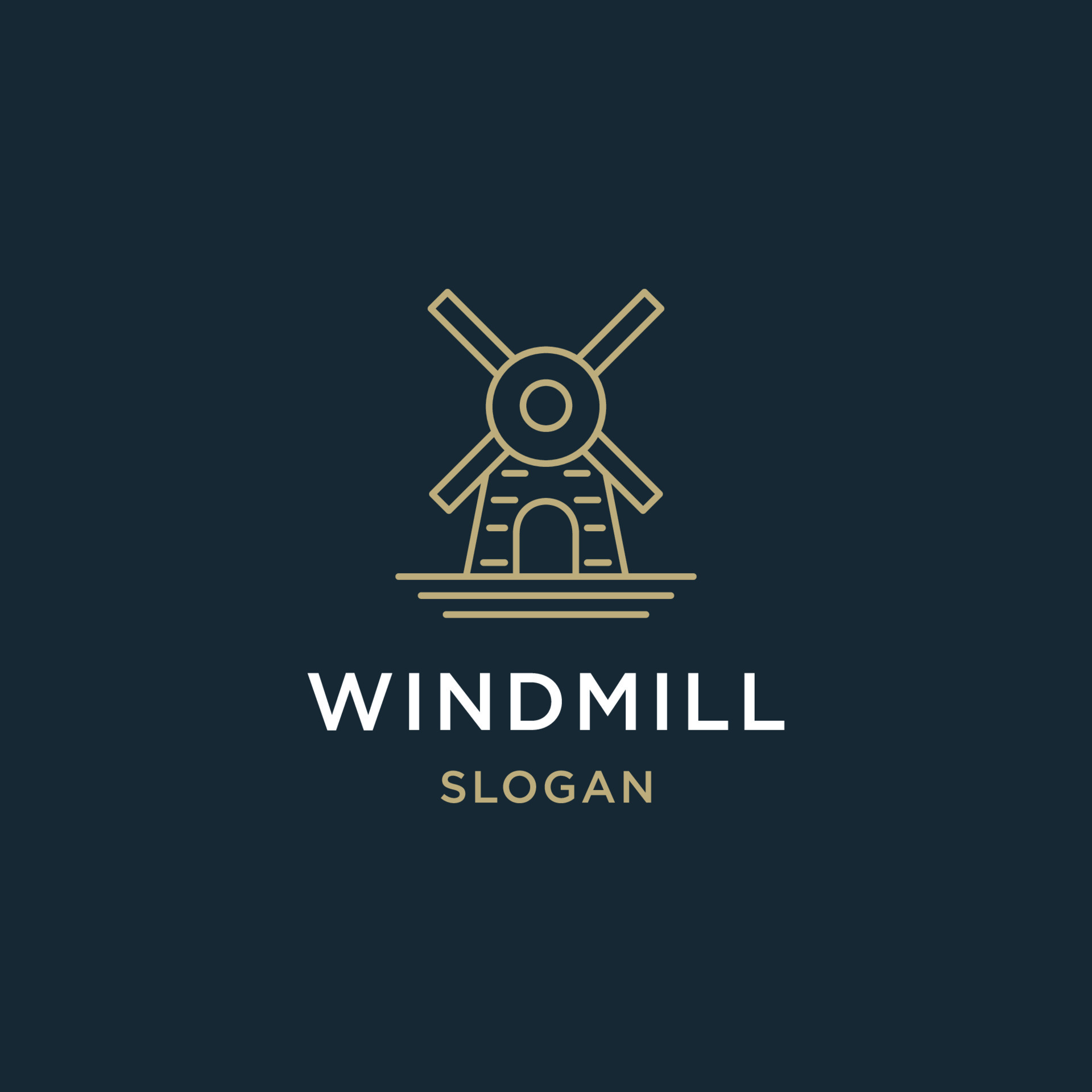 Windmill logo icon design template vector illustration 9469070 Vector ...