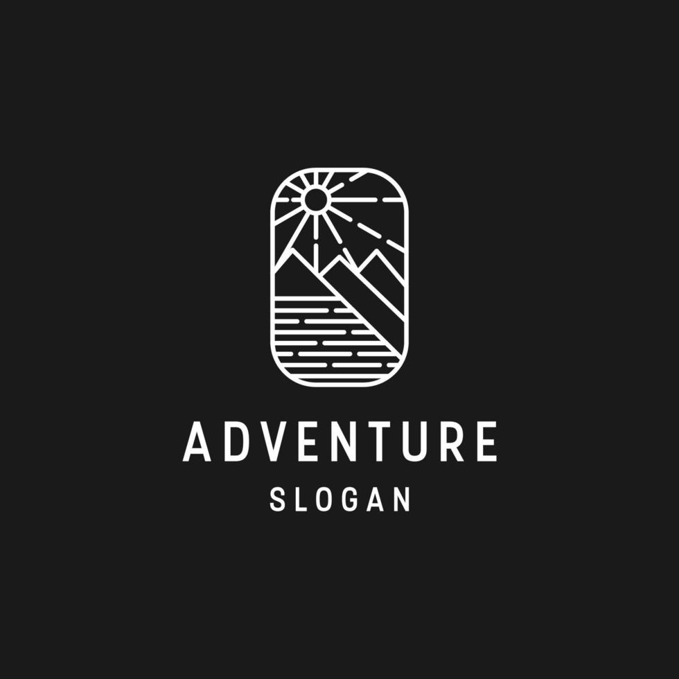 Adventure simple line art logo template vector illustration design