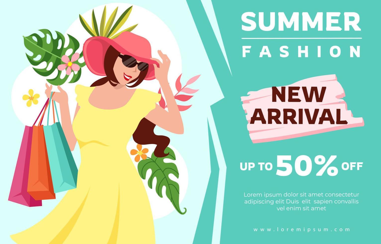 Colorful Summer Fashion Poster Template vector