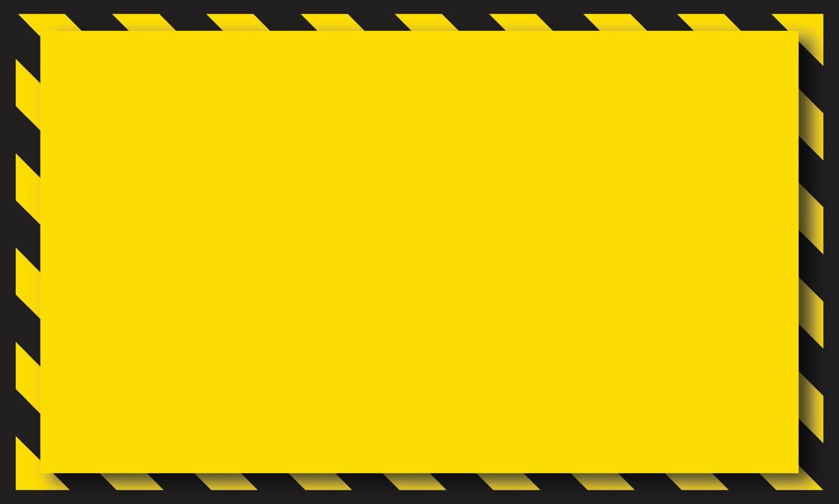 Black and yellow warning line striped rectangular background, yellow