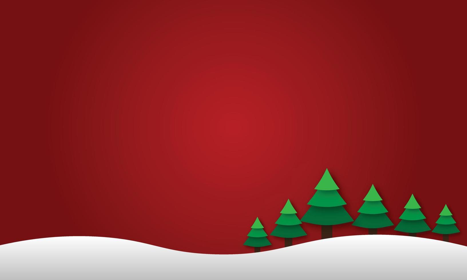 red and snow christmas background  vector