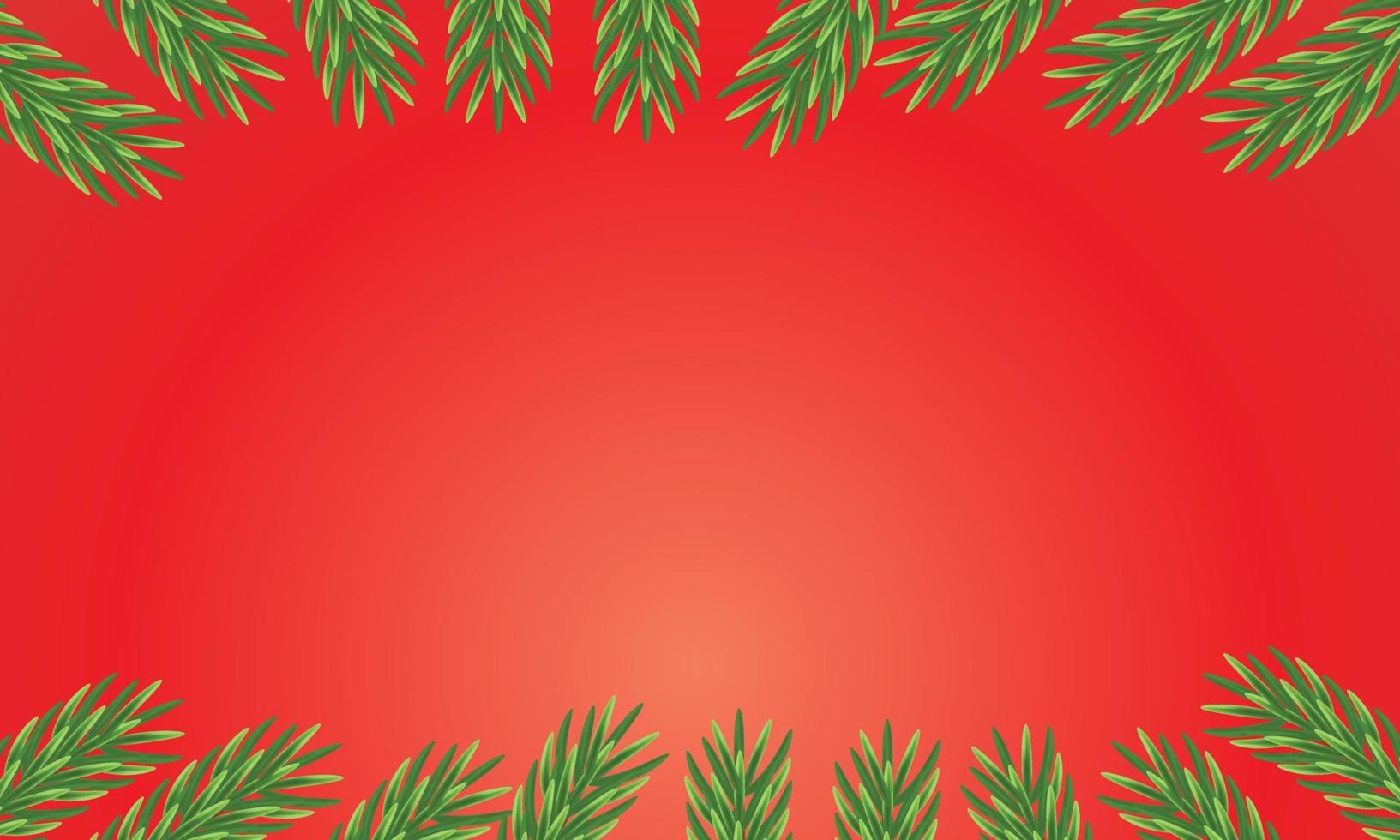 Detailed red frame with fir twigs. Christmas holiday background. Vector illustration.