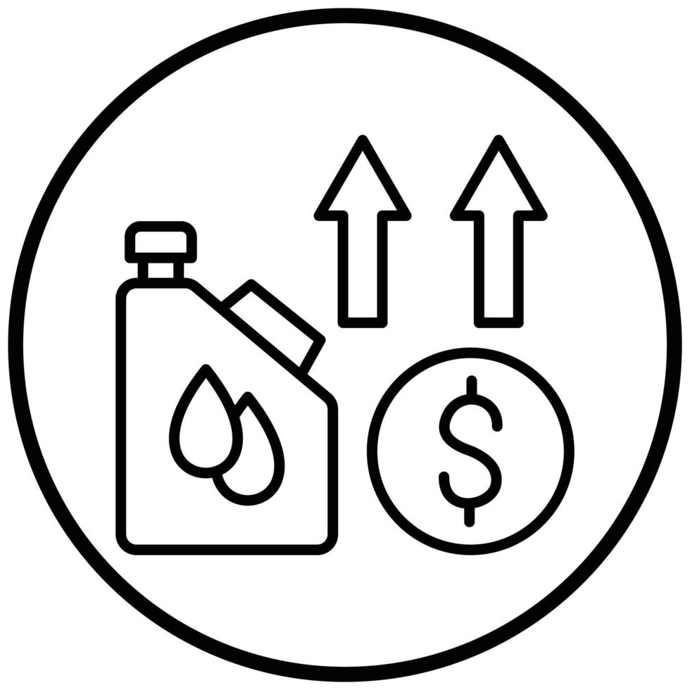 Oil Price Increase Icon Style vector