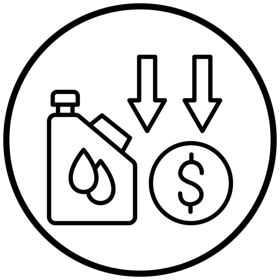 Oil Price Decrease Icon Style vector