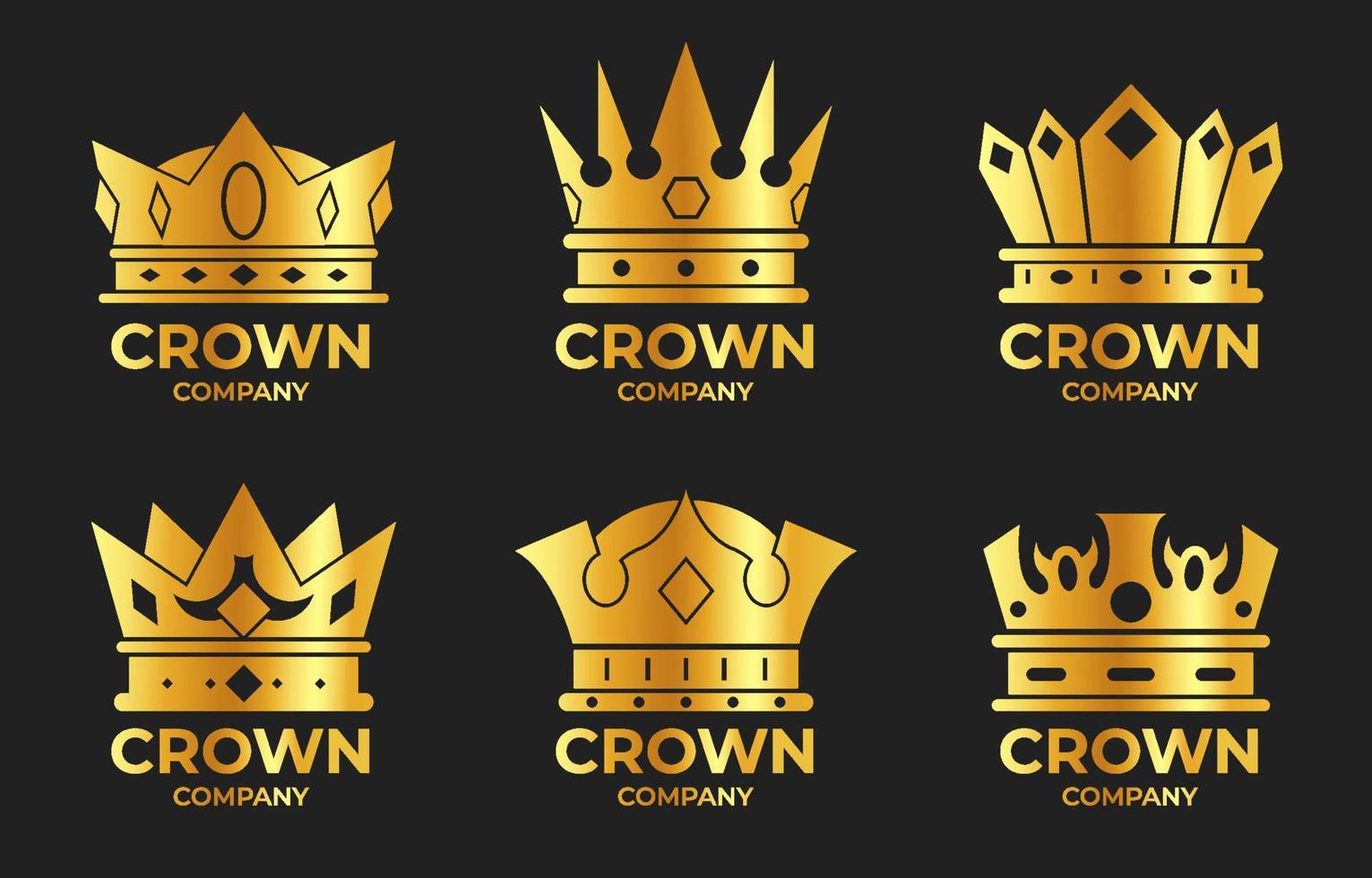 colección de logotipos de coronas vector