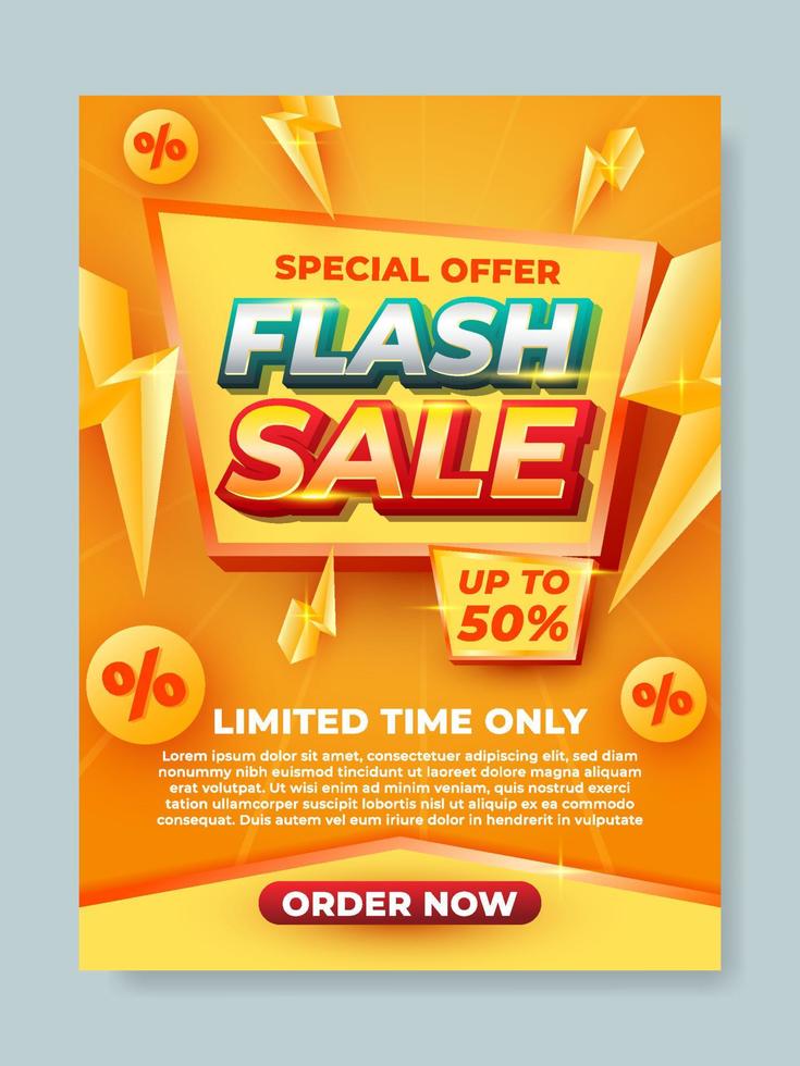 plantilla de póster de venta flash vector
