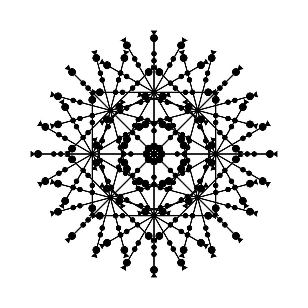 icono de símbolo de encaje de círculo redondo de mandala. plantilla de mandala oriental abstracta. icono de elemento elegante patrón arabesco estilo yoga vector