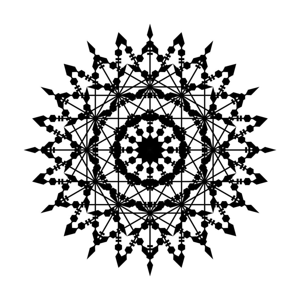 icono de símbolo de encaje de círculo redondo de mandala. plantilla de mandala oriental abstracta. icono de elemento elegante patrón arabesco estilo yoga vector