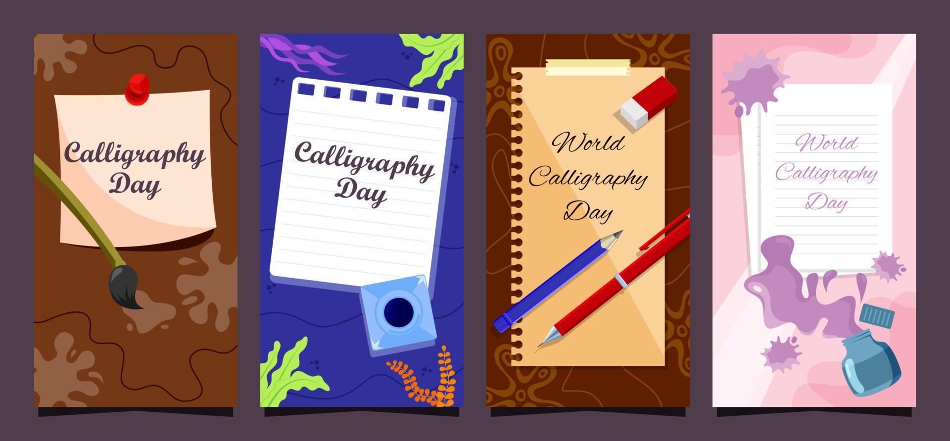 World Calligraphy Day Set vector