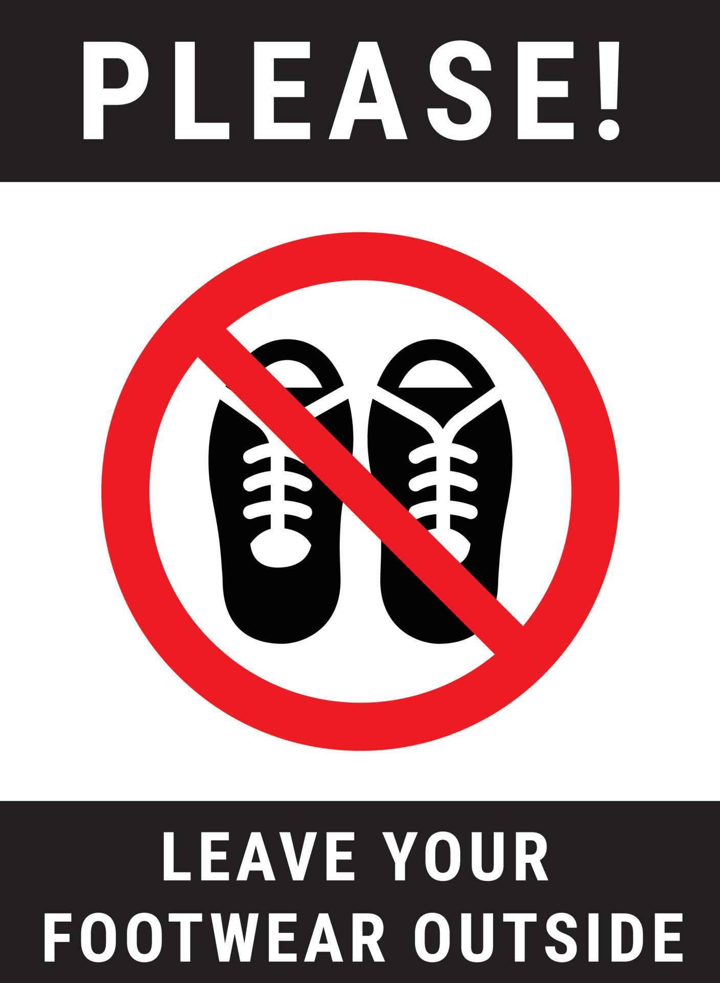 Please leave your footwear outside Board. Shoes not allowed poster